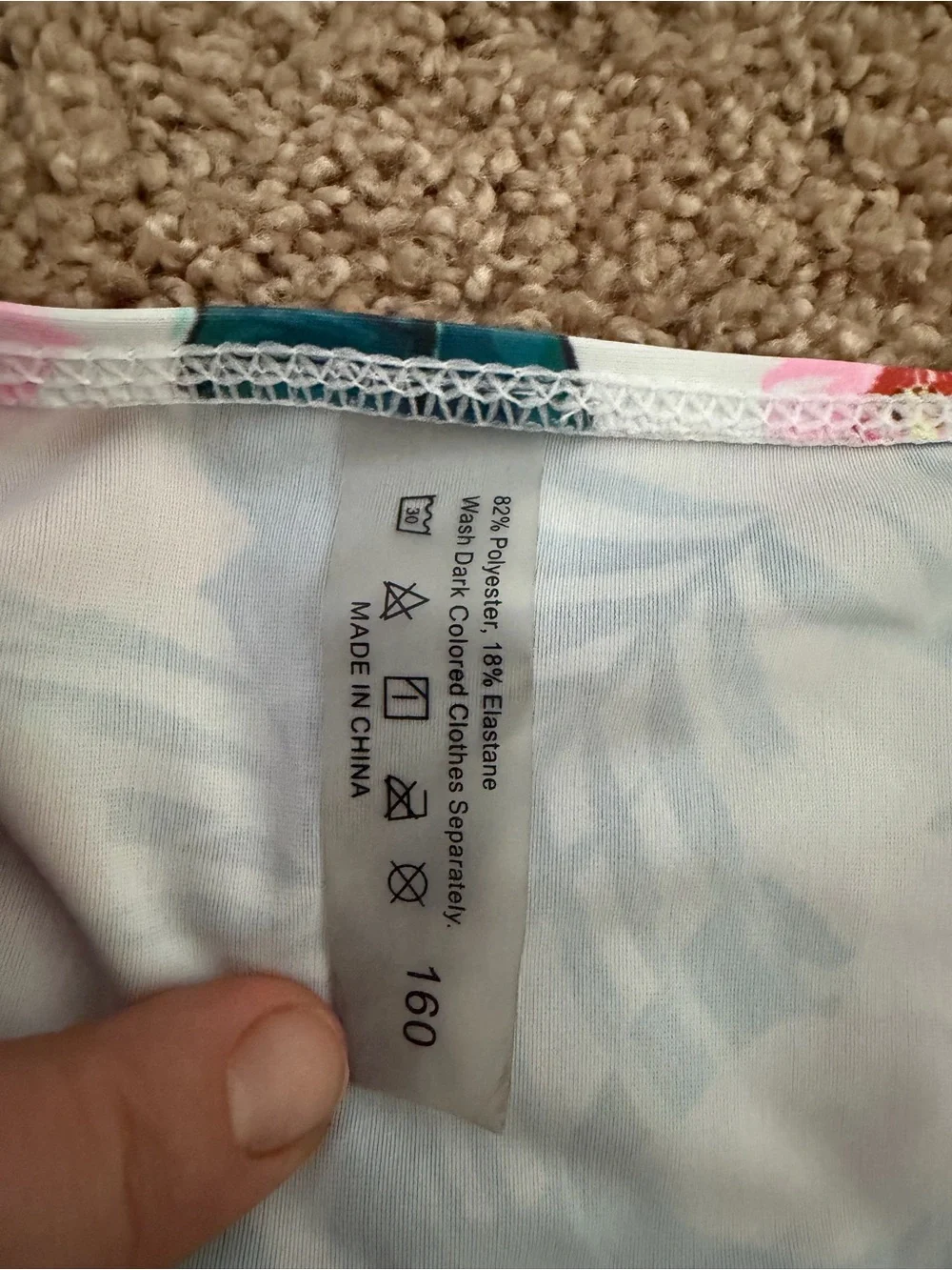 Girls Bikini Swimsuit Set Size 12 Teal Floral High Waisted 2 Piece Swimwear 160